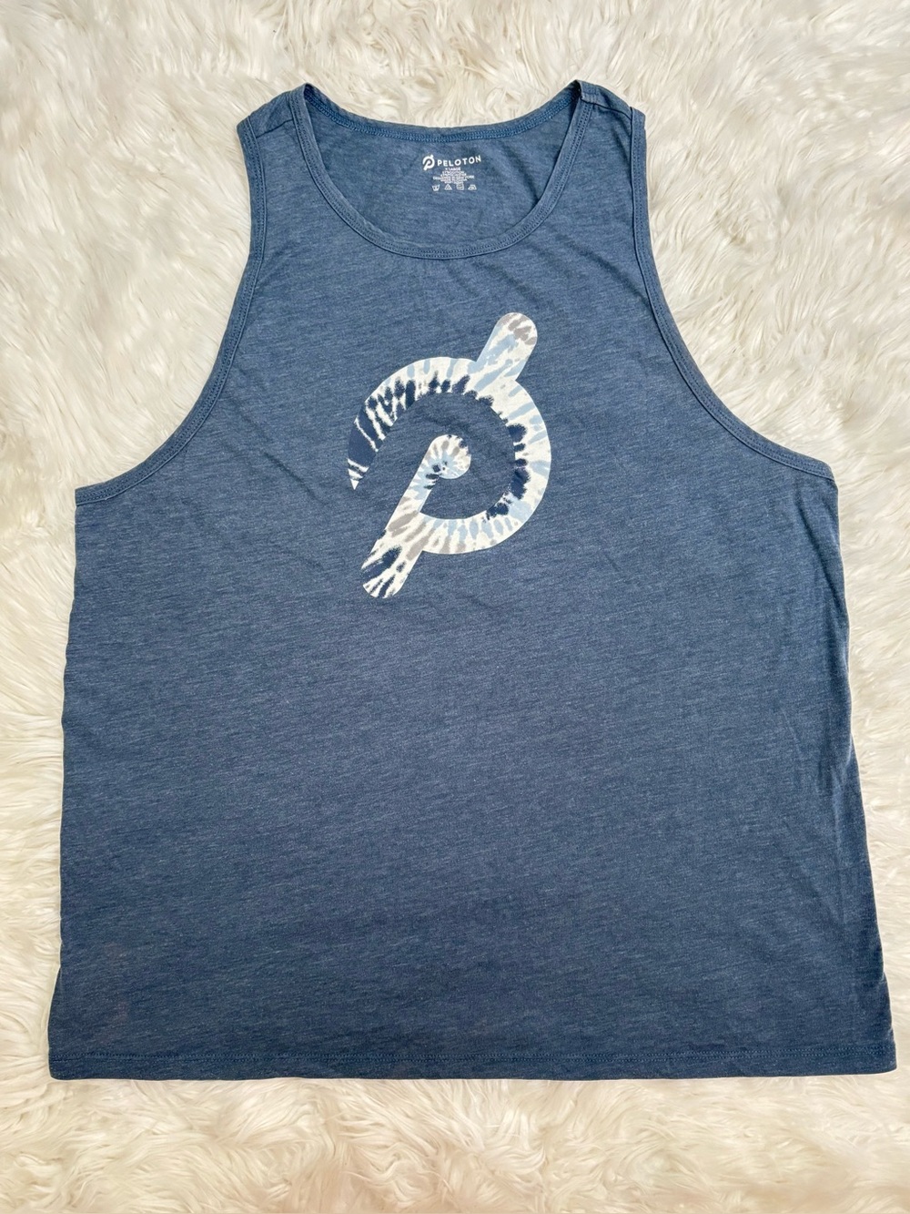 Peloton Blue Tie Dye Workout Tank Top Racerback Cotton Blend Women’s XL
